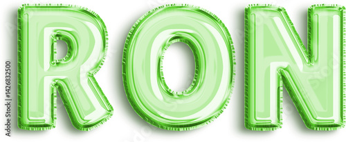 Obraz na płótnie Ron Green Foil Balloon Uppercase Letters w salonie