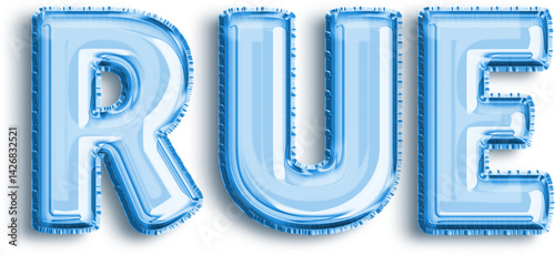 Obraz na płótnie Rue Blue Foil Balloon Uppercase Letters w salonie