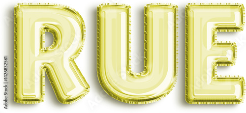Obraz na płótnie Rue Yellow Foil Balloon Uppercase Letters w salonie