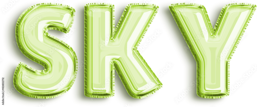 Sky Lime Foil Balloon Uppercase Letters