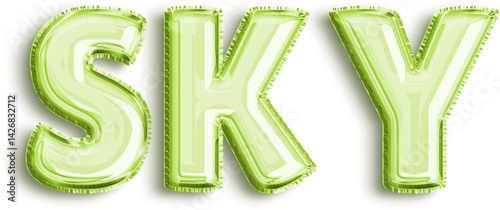 Obraz na płótnie Sky Lime Foil Balloon Uppercase Letters w salonie