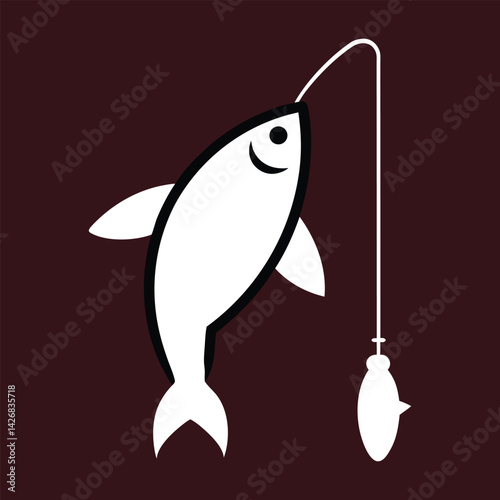 vector illustration of fishing rod