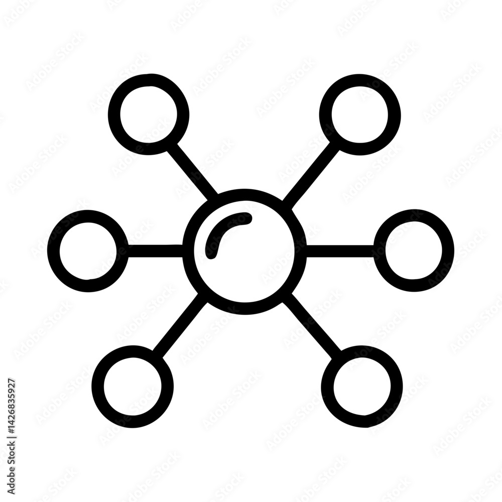 Network connection diagram illustration of a molecule atom structure connectivity concept design Network connection diagram illustration of a molecule atom structure connectivity concept design