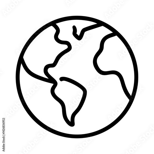 Earth globe with Americas icon in outline style