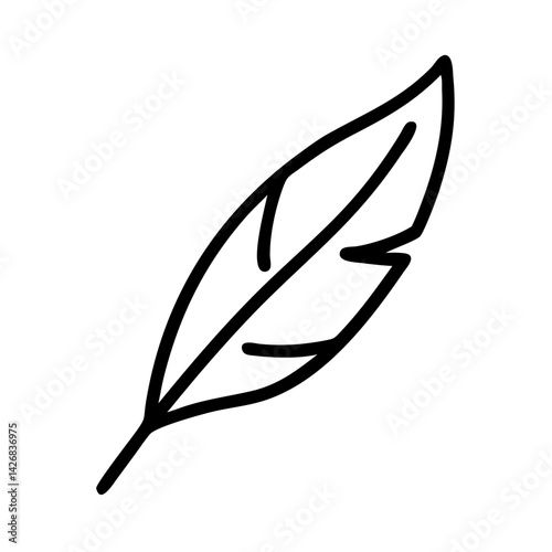 Feather icon in black outline style