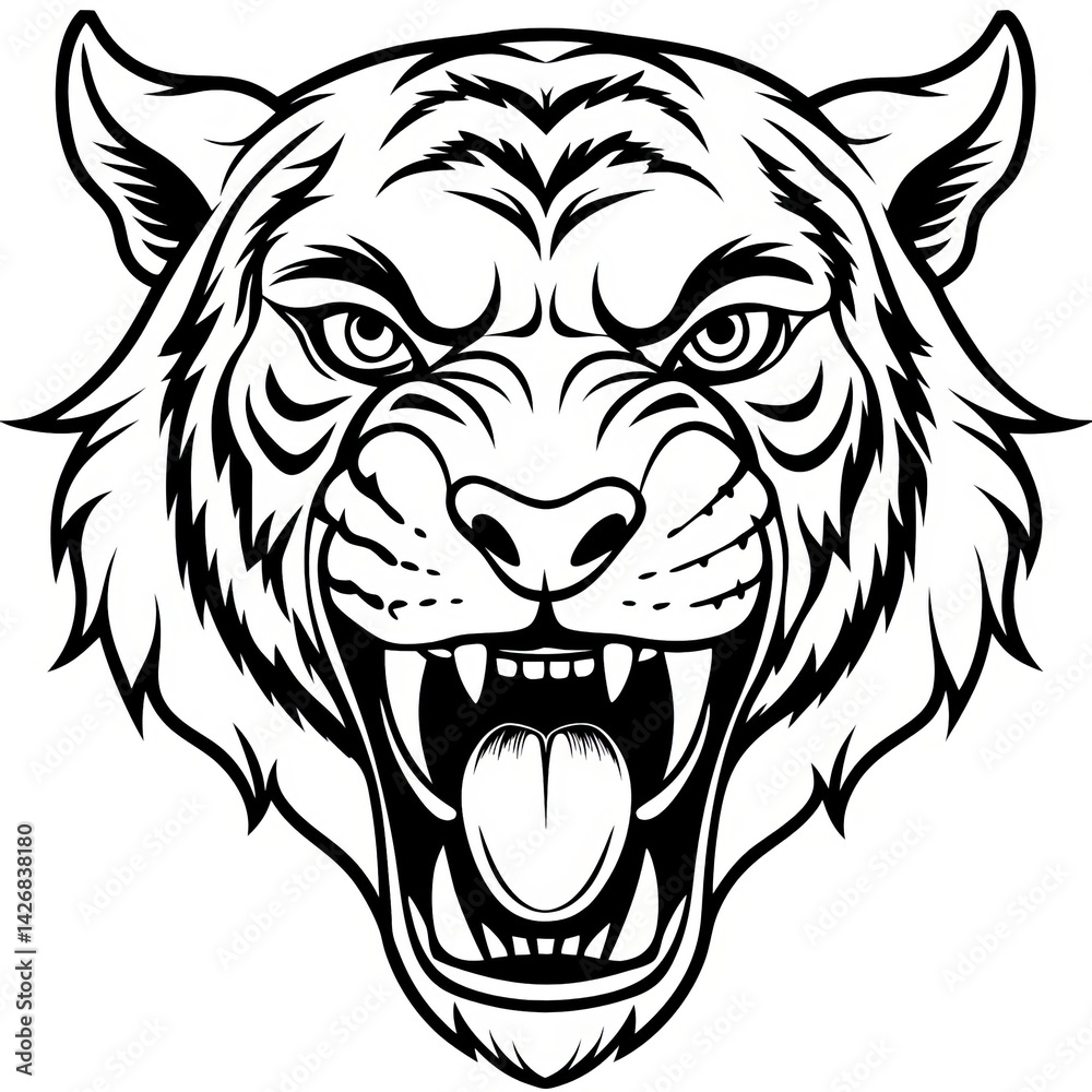 Fototapeta premium Tiger Line Art