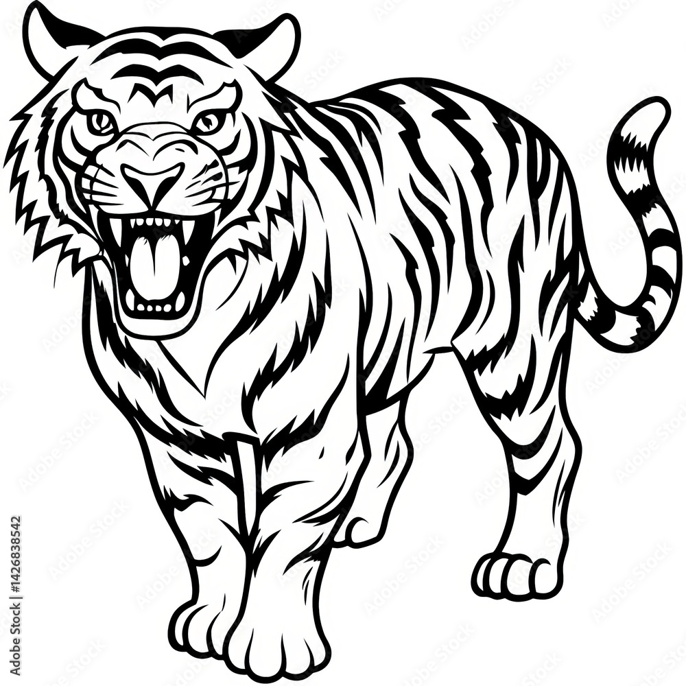 Fototapeta premium Tiger Line Art