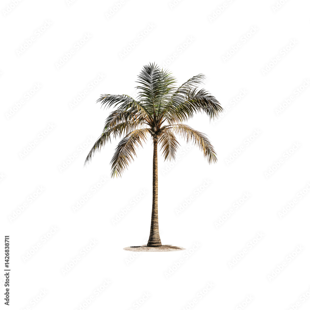 Obraz premium Isolated Palm Tree on Transparent Background - Tropical Paradise