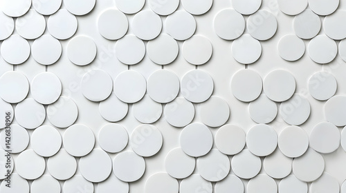 Abstract White Circle Pattern Wall Tiles