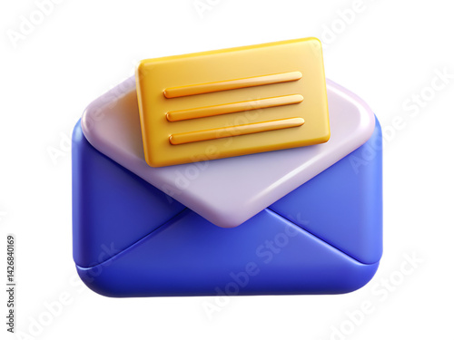 Email Notification Icon Opened Message with Lines