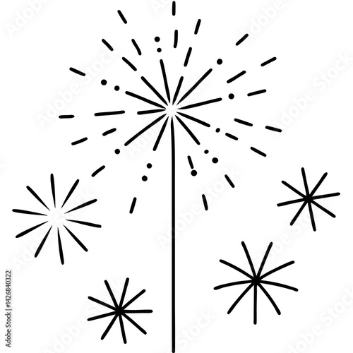 "Diwali Fireworks on White Background - AI Graphic Design File for Digital Products"