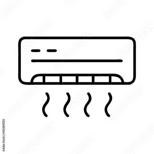 Air conditioner ac cooling system climate control temperature appliance home comfort device icon vector outline design
