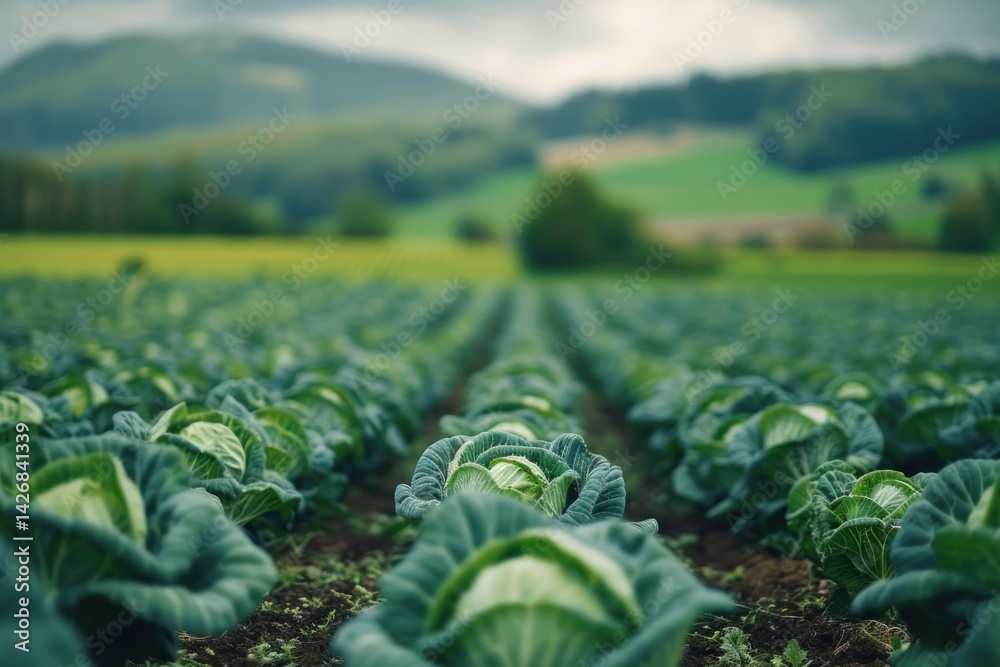 Fototapeta premium Cabbage agriculture vegetable plant.