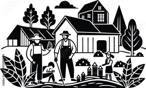 Organic Perspectives: Illustrative Concepts of Architecture, Farming, and Human Interaction