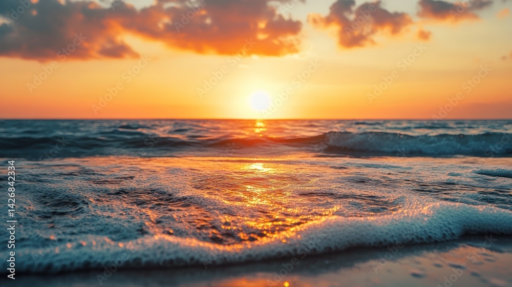 Obraz premium Ocean Wave at Sunset