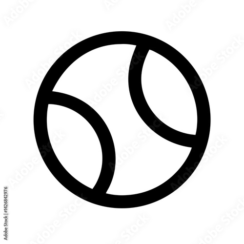 Tennis Ball with Seam Lines Icon Design
