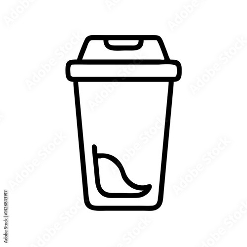 Trash Can with Pedal Lid Mechanism Icon Design