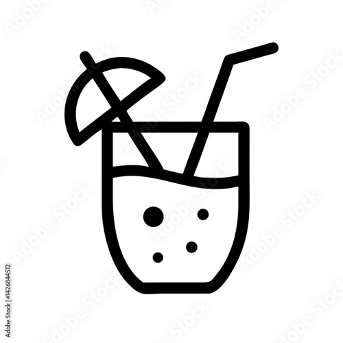 Tropical Cocktail in Decorative Glass Icon Design