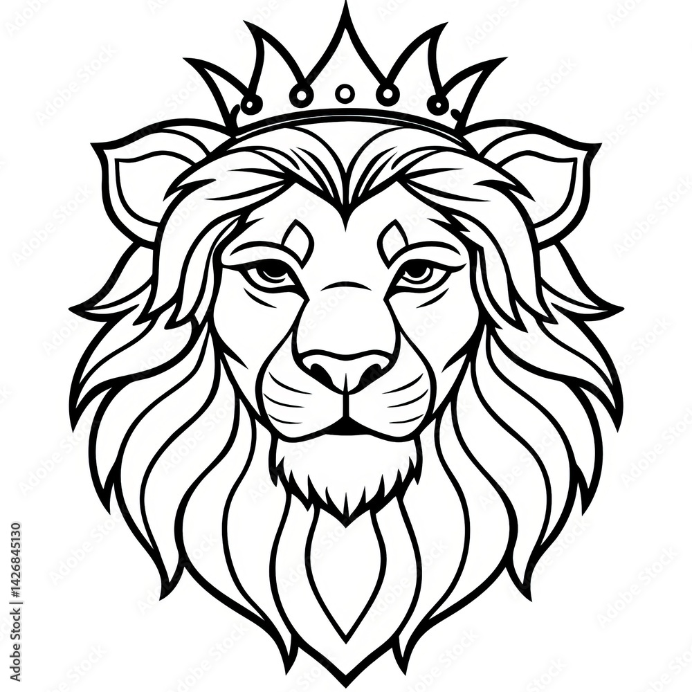 Obraz premium Lion Line Art