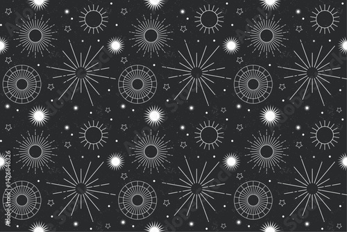 sun astrology dark seamless pattern background wallpaper backdrop goth gothic