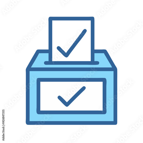Voting Ballot Box with Checkmark Icon Design