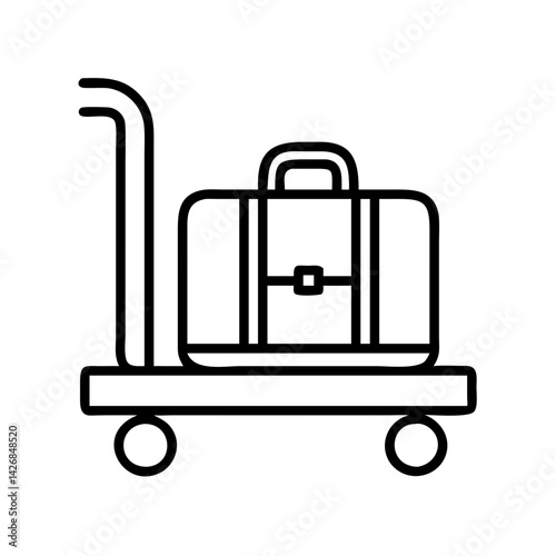 Suitcase luggage baggage travel trolley airport trip vacation business journey tourism icon