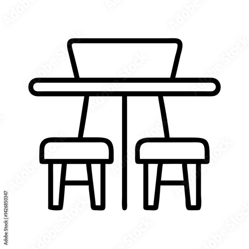 Illustration of table furniture chair interior design home decor dining room kitchen set drawing