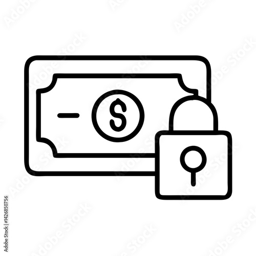 Money security financial safety investment protection currency savings cash padlock secure funds