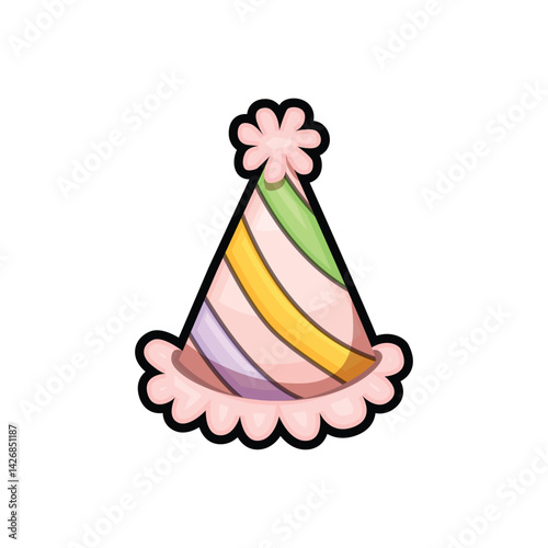 Birthday hat illustration clip art design graphic
