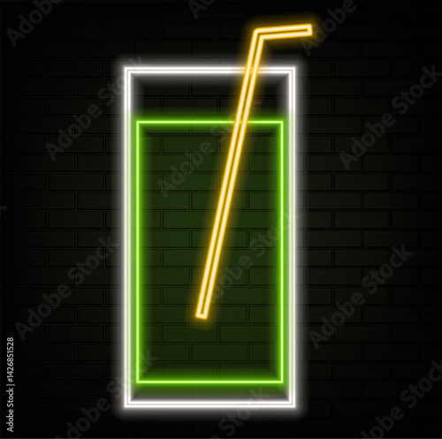 Alcohol drink icons.alcoholic drinks. neon style. Summer non-alcoholic drinks with lemon, lime and mint ice cubes. Whiskey on the rocks, tequila, vodka, sambuca, mojito and martini