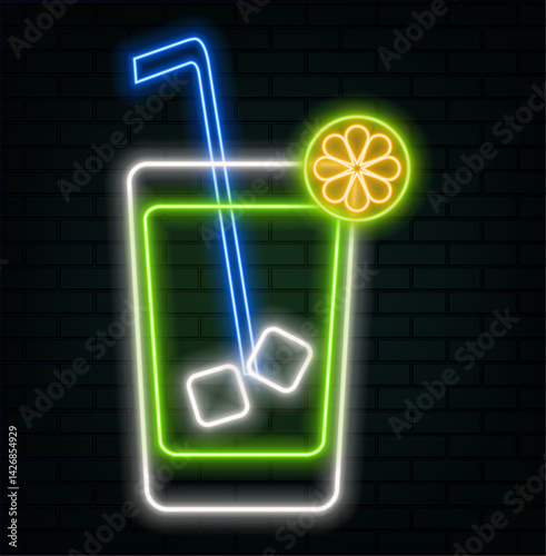 Summer cocktail bikini, blue moto, blue Hawaiian, neon style. cosmopolitan, Cuba Libre, Daiquiri, Martini, Mojito, Pina colada, Tequila Sunrise and Shots