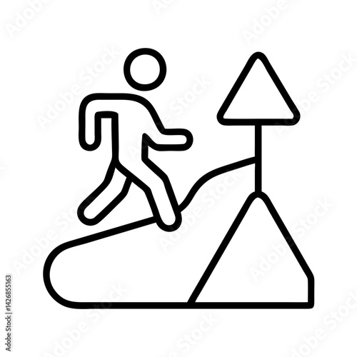 Man climbing up hill vector, success achievement, motivation, progress, leadership, growth, career, goal, target