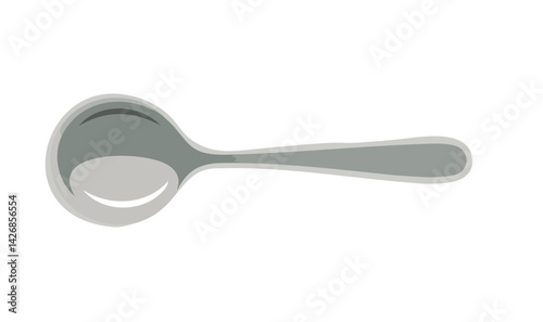 Spoon vector illustration in white background, Chocolate color spoon with silver handle and tea-spoon for milk spoon.Using for mixing milk in tea and measurement of sugar.