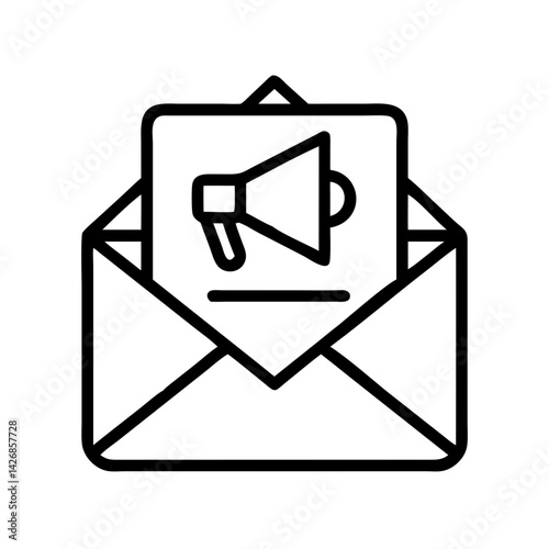 Email marketing campaign promotion announcement newsletter megaphone communication message alert system