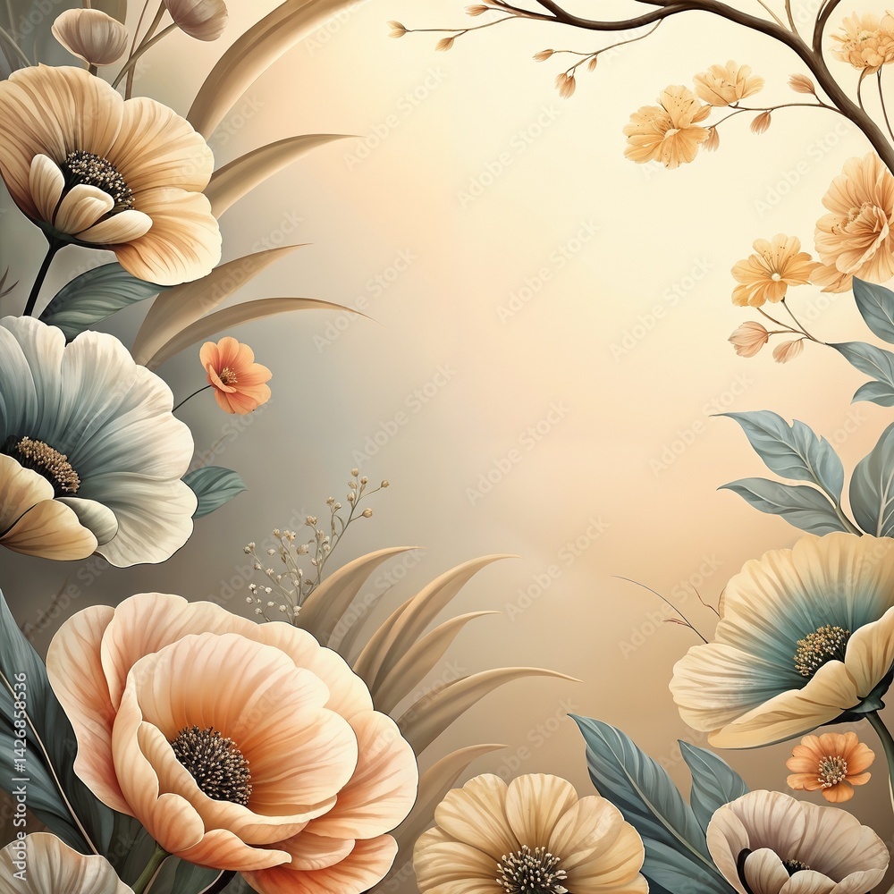 Floral bouquet in soft colors representing tranquility and beauty