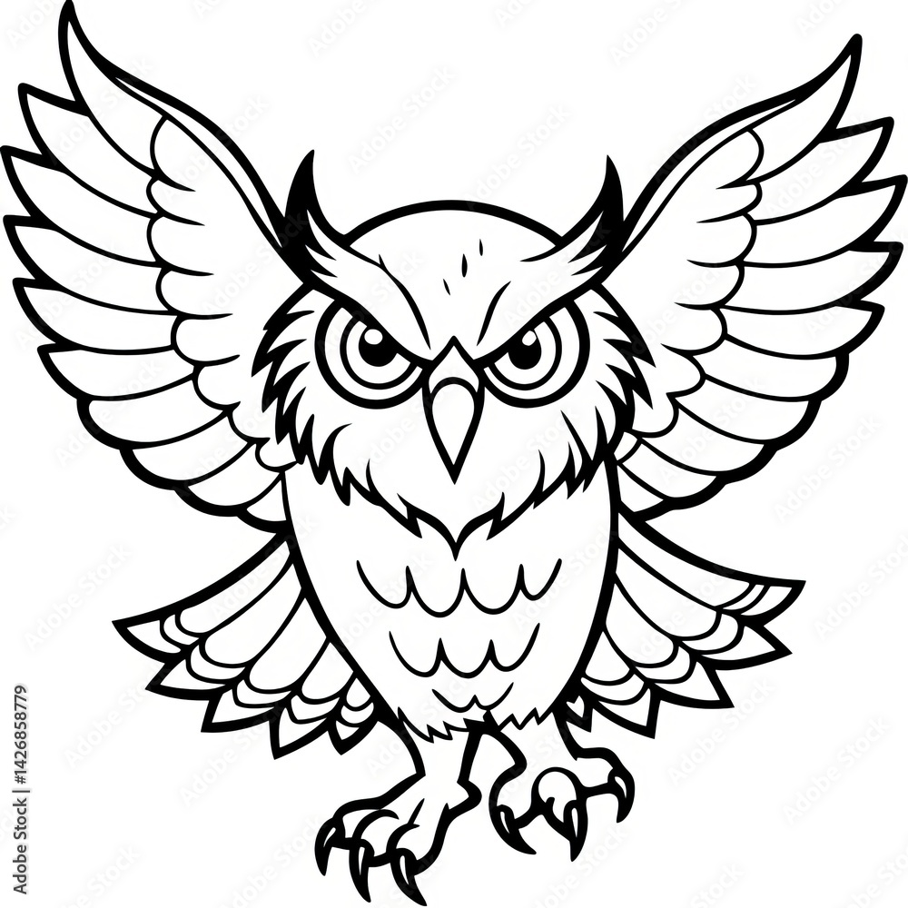 Fototapeta premium Owl Line Art