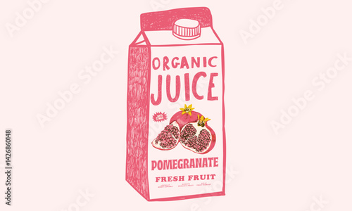 Pomegranate love club artwork for t shirt print, poster, sticker and other uses. Pomegranate juice t shirt design. Fruit artwork.