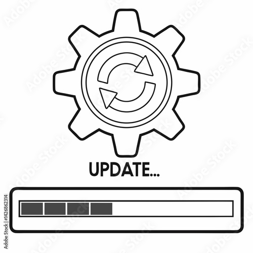 Simple Software Update Vector Graphic