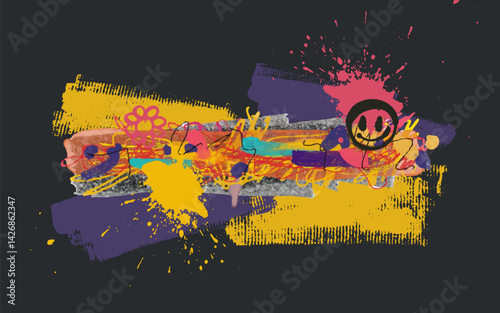 Graffiti handwriting pattern design vector. Template graffiti grunge pattern texture illustration. Vector illustration.