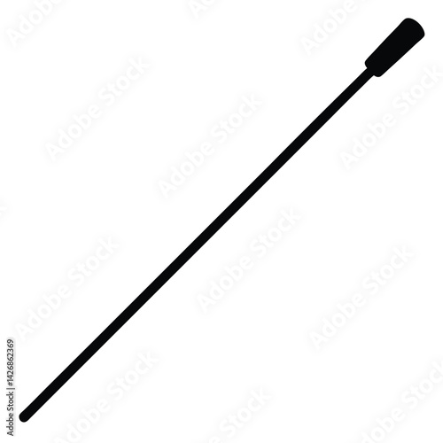 Isolated Black Vector ground rod on white background 
