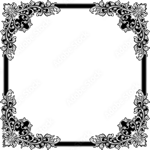 Luxury Floral Border Ornament Vector Illustration