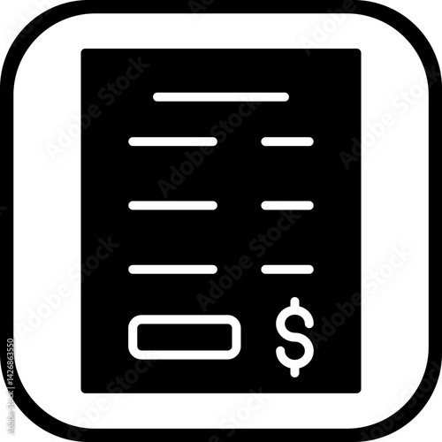 Withdrawal slip Icon style