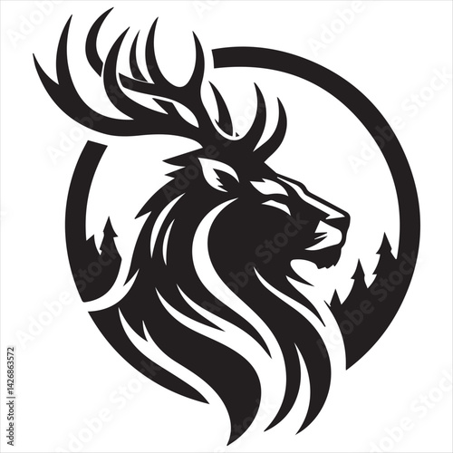vector image of a deer head