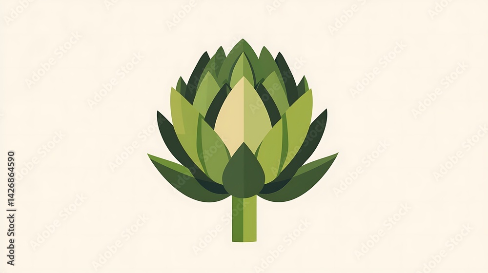 Artichoke illustration with flat design.