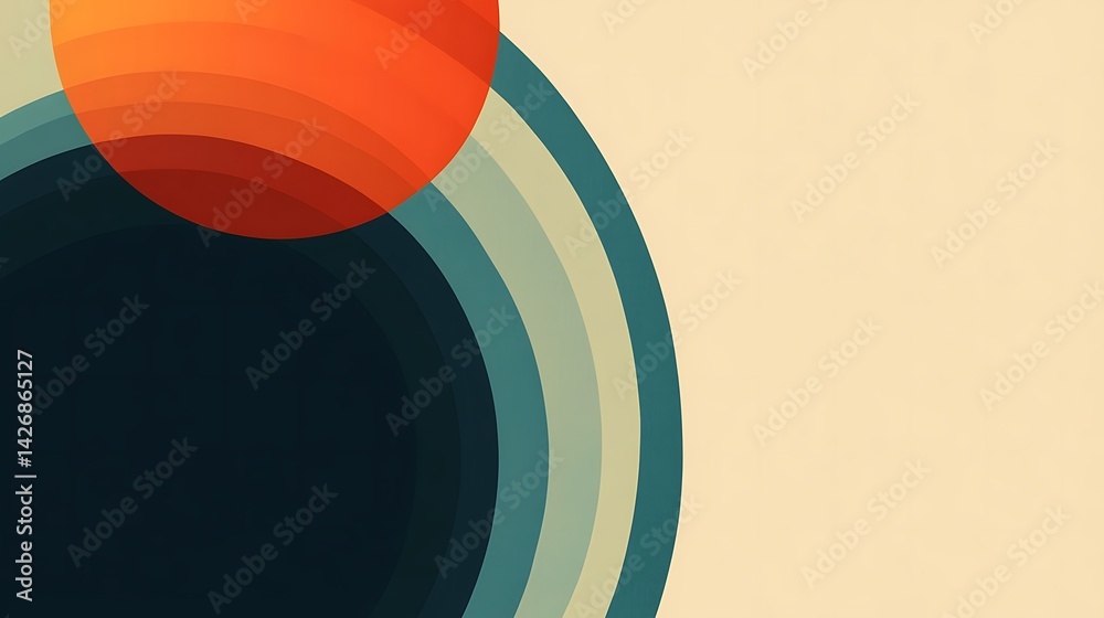 Abstract circles with layered design.
