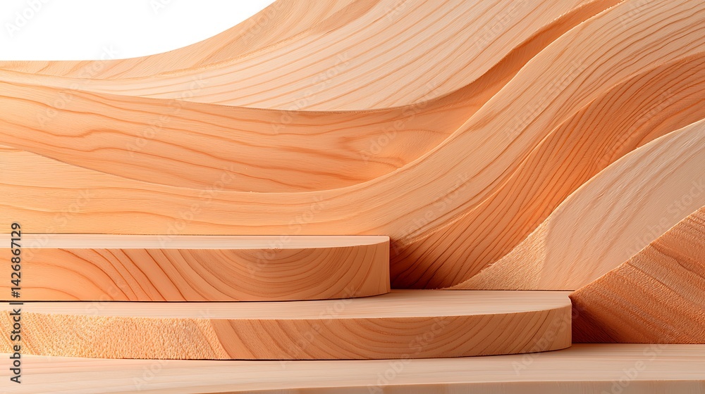 Obraz premium Wood Steps Display Background