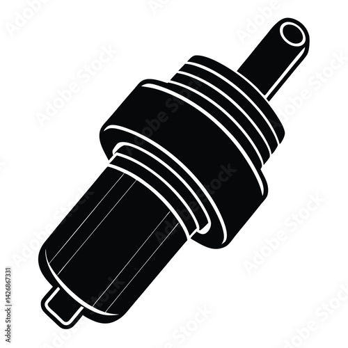 Isolated Black Vector insulation piercing connector on white background 