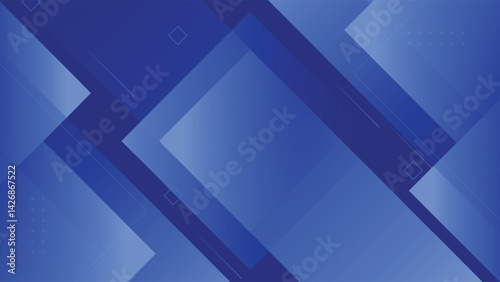 Contemporary abstract background featuring blue gradient rectangles and geometric diagonal patterns