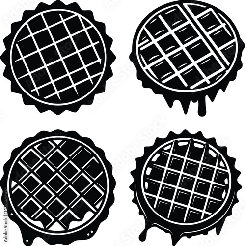 Waffle silhouette vector
