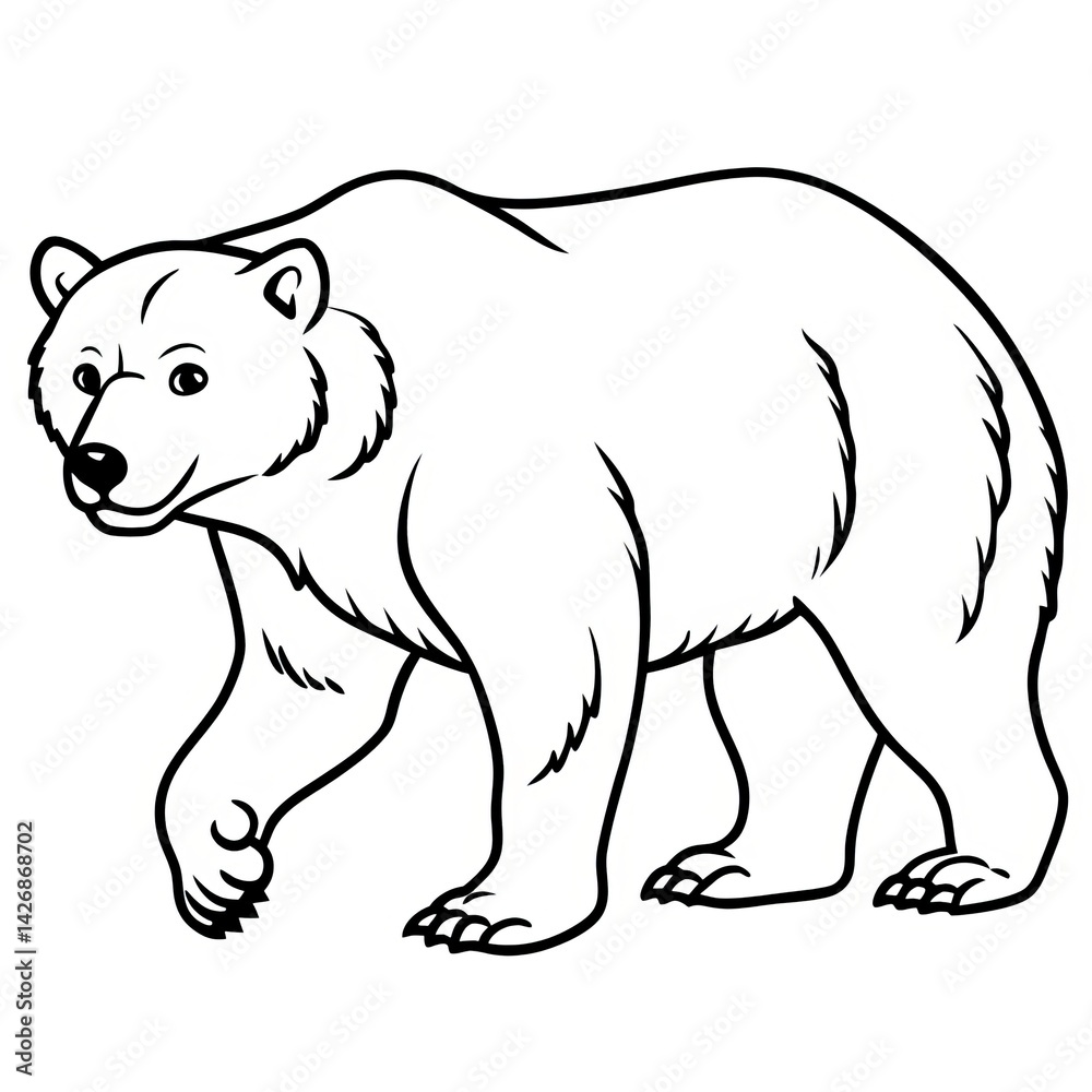 Obraz premium Polar Bear Line Art